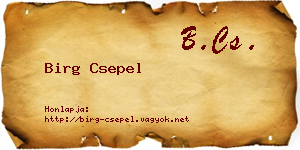 Birg Csepel névjegykártya